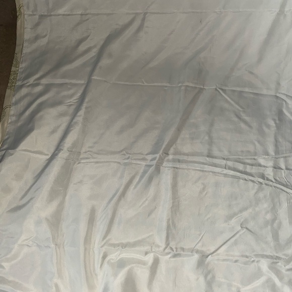 Pier 1 Imports Cream Sage Textured Paisley Grommet Elegant Curtain Panel 50x84” - Picture 10 of 11